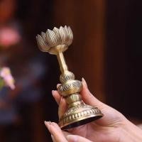 ราคา ทองเหลืองเชิงเทียนห้าบูชาทองเหลืองขี้ผึ้งผู้ถือหนึ่งคู่เครื่องประดับโลตัสครัวเรือนกระถางธูปพุทธห้องโถงพระพุทธรูปบูชาสามาร (46850595360)