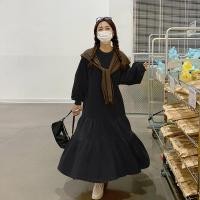 ราคา เดรสกันหนาวผู้หญิง ไซส์ใหญ่ แขนยาว สไตล์เอไลน์ กระโปรงบานยาว ชุดหนาวใส่สบาย เนื้อผ้าหนา (41524664568)