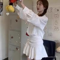 ราคา เสื้อเชิ้ตสีขาวผู้หญิงสไตล์ฝรั่งเศส 2025 ทรงกระโปรง A line แคบเอว (52600906613)