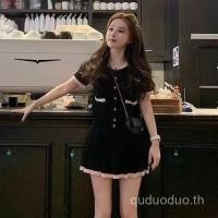 ราคา ชุดผ้าถักผู้หญิง สไตล์ชาแนล มีหลายสี ลุคนี้ฮิต ใหม่ฤดูร้อน จีบสั้น เสื้อสูท สบาย สดใส ไซส์ครบ (52250254996)