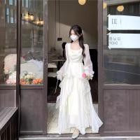 ราคา ชุดแขนยาว สีขาว เอวเล็ก สไตล์อ่อนโยน วันหยุด ริมทะเล วันธรรมดา (51000765087)