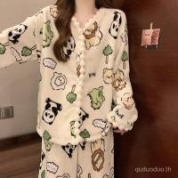 ราคา ZHAW ins สไตล์ High End ชุดนอนฤดูใบไม้ร่วงฤดูหนาว Chanel สไตล์ Flannel ขนแกะชุดอบอุ่นน่ารักนักเรียนชุด a (43715520369)