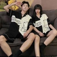 ราคา ชุดนอนคู่รัก ลายการ์ตูนหมีพูห์ แบบคาร์ดิแกนและกางเกงขาสั้น สำหรับผู้ชายและผู้หญิง ใส่สบายในฤดูร้อน (41011878125)