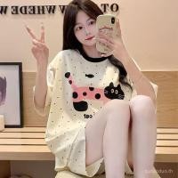 ราคา ชุดนอนแขนสั้นผู้หญิง ลายการ์ตูน พิมพ์สไตล์นักเรียนเกาหลี สำหรับช่วงฤดูร้อนและสวมใส่ลำลอง (40362530533)