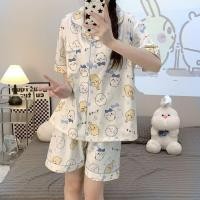 ราคา ชุดนอนสไตล์นักเรียนแขนสั้น หวานน่ารักสำหรับฤดูร้อน (27790406047)