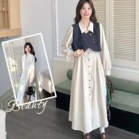 ราคา เสื้อเชิ้ตเดรสสไตล์ฝรั่งเศสสีขาวครีม ชุดสูทกับกระโปรงยาว 2025 (54753066343)