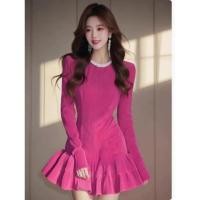 ราคา กระโปรงคอตตอนรัดรุ้งสีโรสเรด สไตล์ใหม่สำหรับฤดูใบไม้ผลิ (43670877976)