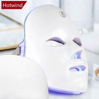 ราคา HTT LED Facial Mask 7 สี Light Therapy Skin Rejuvenation Healing Firming Skin Improving ความยืดหยุ่น Anti Aging Acne Face Mask Skin Care อุปกรณ์ (27242692467)