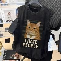 ราคา Sea Tee COD เสื้อยืด แขนกุด เสื้อกล้าม I HATE PEOPLE oversize Cotton100 แฟชั่น แนวสตรีท เสื้อผู้ชาย แขนสั้น S 3xl (44153744414)