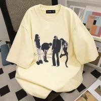 ราคา Sea Tee COD วินเทจ เสื้อยืด oversize เสื้อแฟชั่น คอกลม แขนสั้น พิมพ์ลาย Gray toned person สไตล์ลำลอง ใส่สบาย (49301159873)