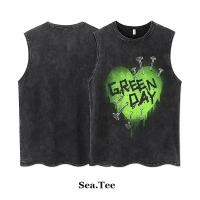 ราคา Sea Tee COD เสื้อยืด แขนกุด เสื้อกล้าม oversize ผ้าCotton100 เสื้อยืดคอกลมแขนกุด เสื้อผู้ชาย GREEN DAY LOVE แขนสั้น (44051114066)