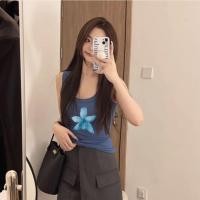 ราคา Sea Tee แขนกุด แขนสั้น เสื้อยืดคอกลมแขนกุด หญิง แฟชั่น สไตล์เกาหลี ใส่สบาย เสื้อกล้าม เชื่อมต่อ ดอกไม้ (42252188843)