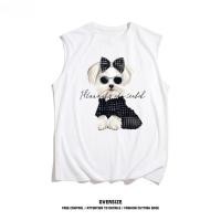 ราคา Sea Tee COD เสื้อยืด แขนกุด เสื้อกล้าม oversize ผ้าCotton100 แฟชั่น หญิง แซ่บๆ เสื้อ Plaid bow DOG เสื้อกล้ามทอม (41752179495)