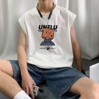 ราคา COD เสื้อยืด แขนกุด เสื้อกล้าม oversize ผ้าCotton100 แฟชั่น แนวสตรีท เสื้อผู้ชาย UNFLU Box man แขนสั้น สีขาว s 3xl (29084902275)