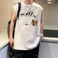 ราคา เสื้อผู้ชาย แขนกุ ผ้าCotton100 แฟชั่น แนวสตรีท Alcohol program เสื้อบาส oversize วินเทจtshirt เสื้อกล้าม เพาะกาย3xl (27982884431)