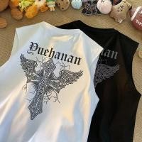 ราคา COD เสื้อยืด แขนกุด เสื้อกล้าม oversize ผ้าCotton100 แฟชั่น แนวสตรีท เสื้อผู้ชาย DUEHANAN แขนสั้น สีขาว s 3xl (26334899831)