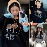 ราคา Sea Tee สเวตเตอร์ แขนยาว คอกลม ทรงหลวม Print HELLO KITTY สไตล์เกาหลี sweater oversize ใส่ได้ทั้งหญิงเเละชาย (42677157111)