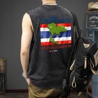 ราคา Sea Tee COD เสื้อยืด oversize เท่ เสื้อแขนกุด cotton100 shirt คอกลม เสื้อวินเทจ แขนกุด เสื้อกีฬา Flag of Thailand06 (40660901515)