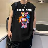 ราคา Sea Tee COD เสื้อสีขาว แขนกุด oversize เสื้อยืดชาย เสื้อกล้าม เสื้อบาส คอกลม เสื้อกีฬา แฟชั่น COLOR BEAR01 2025 (40361602706)