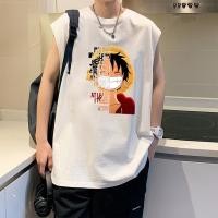 ราคา แฟชั่น เสื้อกล้าม แขนกุด oversize ผู้ชาย เสื้อเด็ก พลัสไซส์ โคตรนุ่ม เสื้อบาส LUFFY พิมพ์ลาย เสื้อระบาย ผ้าCotton100 (29632715787)