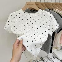 ราคา Sea Tee เสื้อยืด แขนสั้น เสื้อยืดทรงผู้หญิง ลายจุดขาวดำ วินเทจ สไตล์เกาหลี สีขาว 2025 (42015298477)
