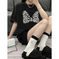 ราคา Sea Tee เสื้อ oversize เสื้อแฟชั่น cotton100 เสื้อกีฬา สไตล์เกาหลี Leopard Bow ใส่สบาย เสื้อระบาย เสื้อยืดทรงผู้หญิง (40761429100)