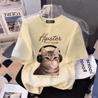 ราคา Sea Tee COD เสื้อยืด oversize cotton100 เสื้อแฟชั่น คอกลม แขนสั้น พิมพ์ลาย Headphone Cat สไตล์ลำลอง ใส่สบาย (55650965633)