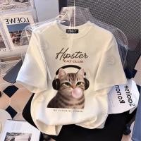 ราคา Sea Tee เสื้อยืด oversize เสื้อแฟชั่น ผ้าCotton 100 สบายและนุ่ม แขนสั้น Headphone Cat สไตล์ลำลอง S 3XL (40826168177)