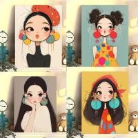 ราคา ภาพวาดสีน้ํามันดิจิตอลแฟชั่นสาวแฮนด์เมดระบายสีภาพวาดสีน้ํามัน (43307856458)