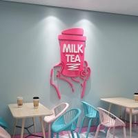 ราคา ร้านชานมตกแต่งผนังภาพวาดขนมเค้กร้านประตูกระจก3งสติ๊กเกอร์ติดผนังเค้าโครงสติ๊กเกอร์ติดผนัง (27506745091)