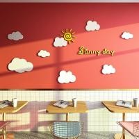 ราคา การจัดเรียงผนังร้านค้าสติ๊กเกอร์เมฆร้านชานมตกแต่งผนังร้านอาหารพื้นหลังพื้นผิว ins ลมสติ๊กเกอร์ติดผนังอะคริลิค 3 มิติ (24337687667)