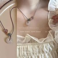 ราคา ใหม่จีนเรซิ่นแหวนแมวตาถักเชือกสร้อยคอ (40453528534)