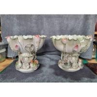 ราคา พานแจกกัน เซรามิค ลายดอกบัวบาน ฐานนกเป็ดน้ำคู่ ญี่ปุ่นเก่า (26063633900)