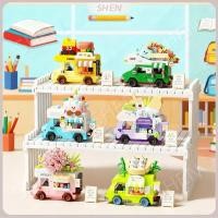 ราคา ถนนดูอาหารการ์ตูน รถบ้าน แผงลอยรถจําหน่ายของเล่นเด็กประกอบบล็อกตัวต่อของขวัญปีใหม่ (57153087671)