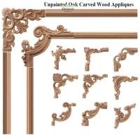 ราคา STARYSWAY 2 ชิ้นไม้ตกแต่ง Appliques Unpainted Oak ตกแต่งประตูหัตถกรรม Onlay Decal (47953217340)