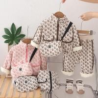 ราคา ฤดูใบไม้ร่วงฤดูหนาวใหม่เด็กทารกหญิงเสื้อผ้าชุดลําลองแฟชั่นเด็กวัยหัดเดินส่วนบุคคลเต็มพิมพ์ตัวอักษรซิปแจ็คเก็ตกับ กระเป๋า กางเกงเด็ก หรูหรา ข้น ชุดวอร์ม (29412198284)