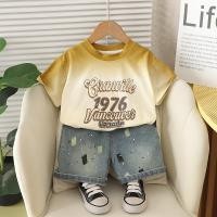 ราคา แฟชั่นใหม่เด็กเสื้อผ้าชุดทารกเด็กวัยหัดเดินจดหมาย1976มัดย้อมเสื้อยืดกราฟฟิตีกางเกงยีนส์กางเกงขาสั้น2ชิ้น ชุดฤดูร้อนเด็กทารกสาวเสื้อผ้าเด็กชุดวอร์ม (43601749653)
