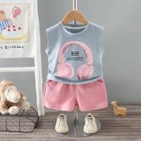 ราคา ฤดูร้อนใหม่เด็กระบายอากาศกีฬาเสื้อผ้าชุดชายหญิงพิมพ์เสื้อกล้ามแขนกุด กางเกงขาสั้นชุดลําลองเด็ก (24029933781)