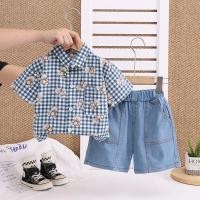 ราคา ชุดเสื้อผ้าเด็กผู้หญิงวัยเรียนเดิน ชุดกีฬาลายสก๊อตพร้อมหมีการ์ตูน เสื้อ กางเกงขาสั้นยีนส์ (28492854756)