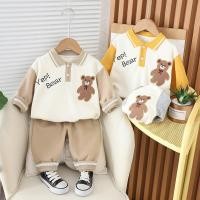 ราคา ฤดูใบไม้ผลิฤดูใบไม้ร่วงแฟชั่นเด็กทารกเสื้อผ้าเด็กชุดแขนยาวโปโล2ชิ้นชุดเด็กวัยหัดเดินการ์ตูนหมีโปโลเสื้อกันหนาว กางเกงทารกเสื้อผ้าลําลอ (27407111282)