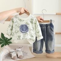 ราคา ชุดเสื้อผ้าเด็กพิมพ์ลายยิ้มใบหน้า พร้อมกางเกงยีนส์ สำหรับฤดูใบไม้ผลิและฤดูใบไม้ร่วง (27289339797)