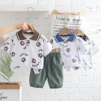 ราคา เสื้อผ้าเด็กสูทเด็กหญิงและเด็กชายฤดูร้อนหมีเสื้อโปโลและกางเกงขาสั้น2ชิ้นชุดแถบวอร์ม (24628407691)