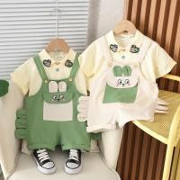 ราคา ใหม่ฤดูใบไม้ผลิฤดูใบไม้ร่วงการ์ตูนไดโนเสาร์เสื้อผ้าเด็กผู้หญิงเด็กชายเสื้อผ้าแฟชั่น ที เสื้อ ชุดเอี๊ยม เอี๊ยมกางเกง2ชิ้น เซ็ตเด็กเครื (53350994395)
