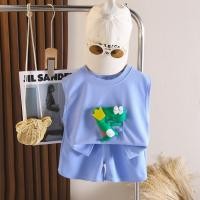 ราคา ฤดูร้อนใหม่เด็กทารกเสื้อผ้าเด็กวัยหัดเดินชุดสําหรับชายแฟชั่นการ์ตูน 3ง ไดโนเสาร์เสื้อแขนกุดและกางเกงขาสั้นสบายๆเด็ก 2 ชิ้น สูท (42455391006)