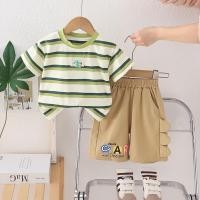 ราคา ชุดลำลองฤดูร้อนสำหรับเด็กแบบเกาหลี ประกอบด้วยเสื้อยืดและกางเกงขาสั้น ลายการ์ตูนไดโนเสาร์ ชุดวอร์มแฟชั่น (40024055053)
