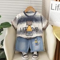 ราคา ใหม่เสื้อผ้าเด็กชายชุดฤดูร้อนผ้าฝ้ายส่วนบุคคลมัดย้อมหุ่นยนต์เด็ก เสื้อยืด กางเกงขาสั้นผ้ายีนส์2ชิ้นชุดเด็กวัยหัดเดิน0 5ย เสื้อผ้าเด็กเด็กเครื (26034438060)