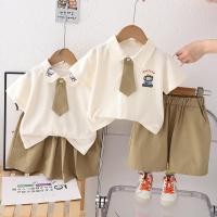 ราคา ชุดเสื้อแขนสั้น และกระโปรงพลีท และกางเกงขาสั้น สีพื้น สําหรับเด็กผู้ชาย และผู้หญิง (25773564679)