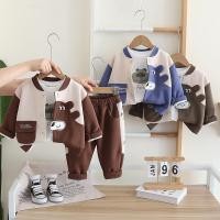 ราคา เด็กทารกแฟชั่นการ์ตูนหมีเสื้อผ้าชุดฤดูใบไม้ร่วงฤดูใบไม้ผลิเด็กวัยหัดเดินสาวเดี่ยวเบสบอลย์ ผ้าฝ้ายเสื้อยืด กางเกงเด็กเสื้อผ้าชุ (24886191035)