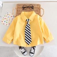 ราคา เสื้อเชิ้ตแขนยาว ผ้าฝ้าย สีพื้น แฟชั่นฤดูใบไม้ผลิ สําหรับเด็กผู้ชาย (21683486524)