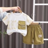 ราคา เด็กฤดูร้อนใหม่แฟชั่นเด็กทารกผ้าฝ้ายเสื้อผ้ามัดย้อมจดหมายพลิกกระเป๋าเสื้อยืดกางเกงขาสั้น2ชิ้น เซ็ตเด็กวัยหัดเดินสาวสบายๆเครื่องแต่งกายเด็ก ชุดวอร์ม (29481402621)